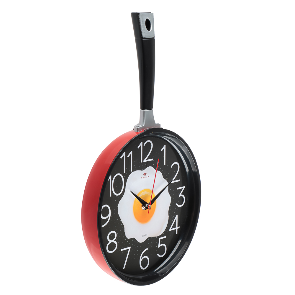 Часы настенные сковорода 25х43см, корпус красный с черным, арт.2543-004 - #2