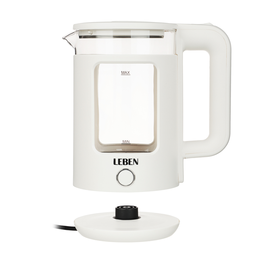 LEBEN Чайник электрический 1,8л стекло+пластик - #8