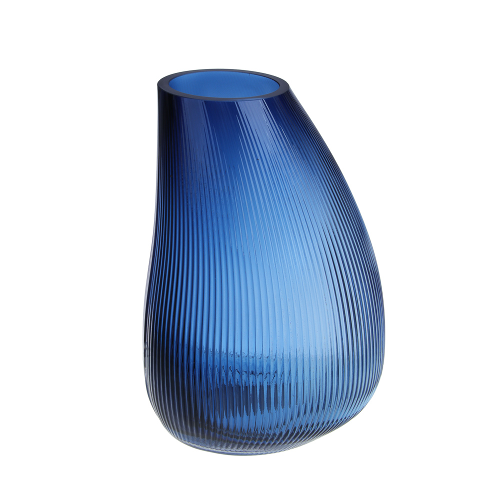 Ваза 19х17х27,5 см, стекло, цвет синий, арт.03-17 - #1