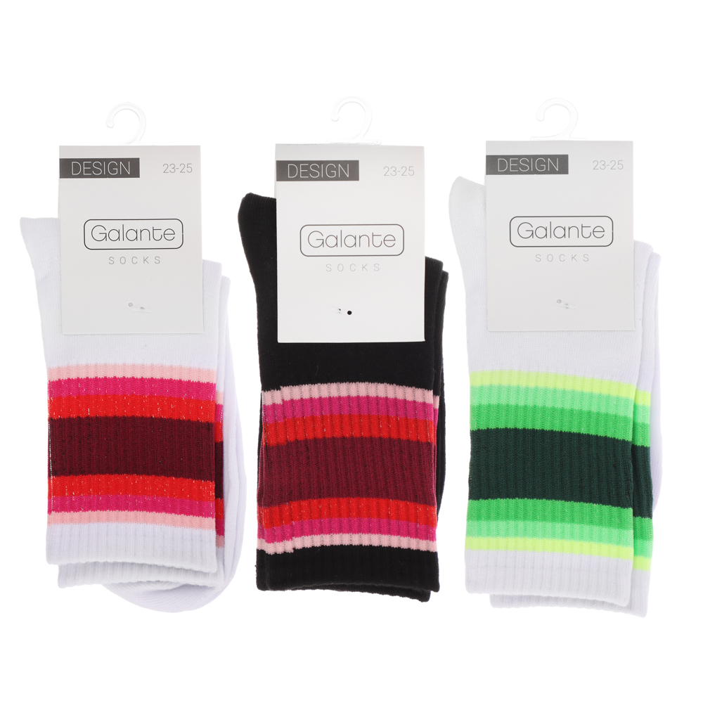 GALANTE Носки женские, р.23-25, 85% хлопок, 10% полиэстер, 5% спандекс, разноцветные, НВ22-22 - #7