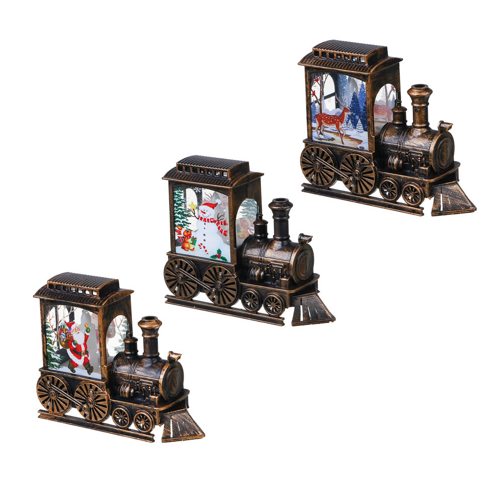 СНОУ БУМ Светильник декор. LED в виде паровоза, 13,4x5х11см, PP, 3хAG13, 1 режим, 3 дизайна - #1