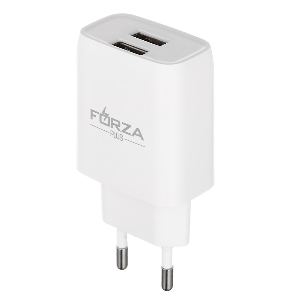 FORZA Сетевое зарядное устройство Стандарт, 2xUSB, 2А, 5В, Белый купить с  выгодой в Галамарт