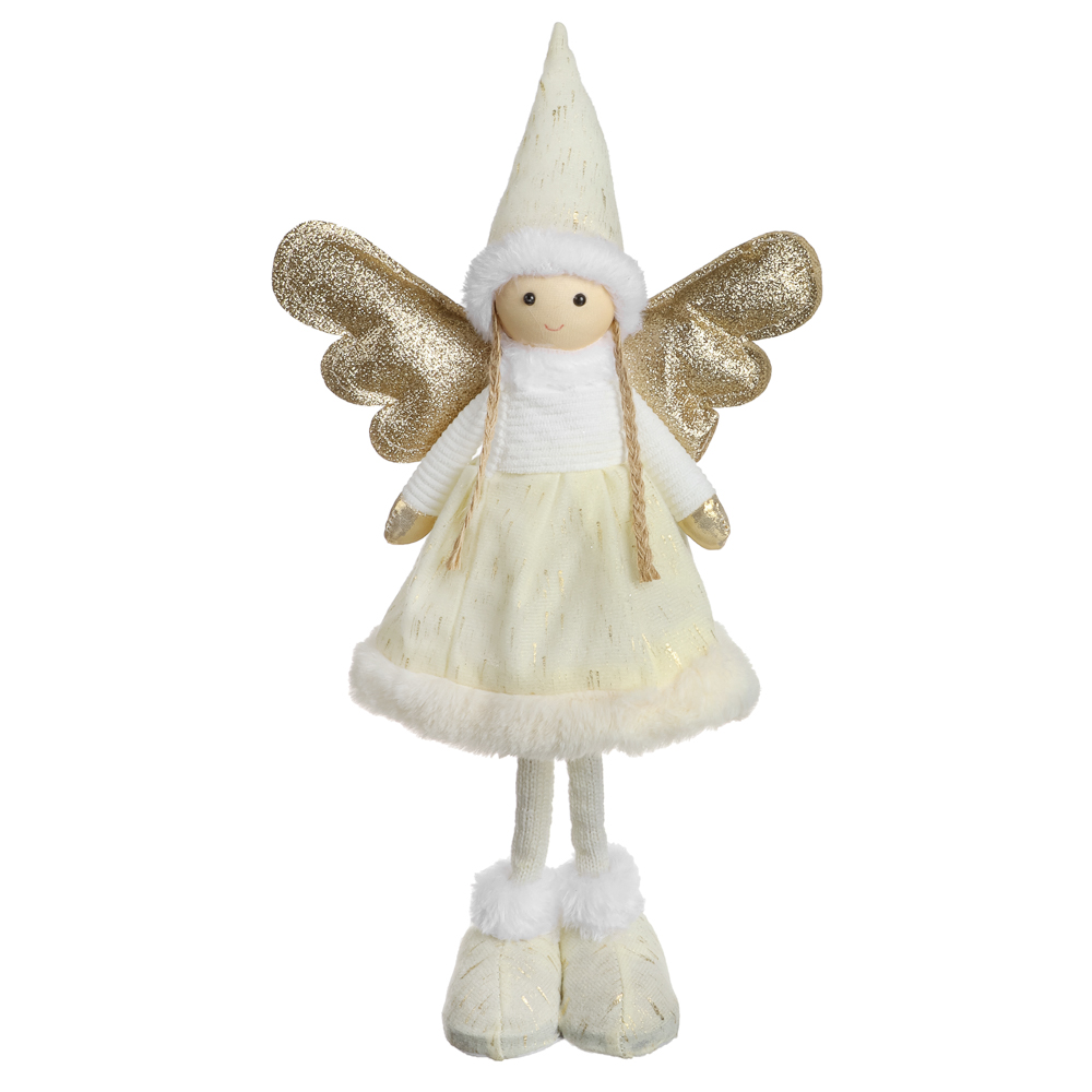 СНОУ БУМ Сувенир Ангелочек 40 см, полиэстер, белый, золото - #2