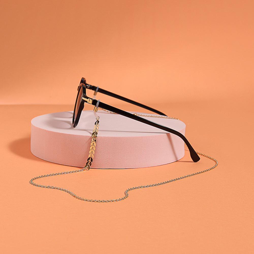 ЮL Цепочка для очков, пластик, биж.сплав, 65см, 6 дизайнов, арт.1 - #8