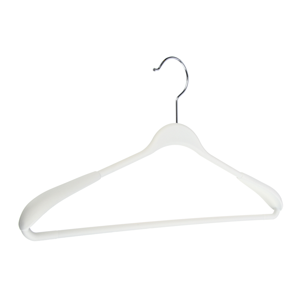 VETTA Вешалка с перекладиной, широкие плечики, 43х21,5х3 см, пластик с покрытием Soft-touch, белая - #2