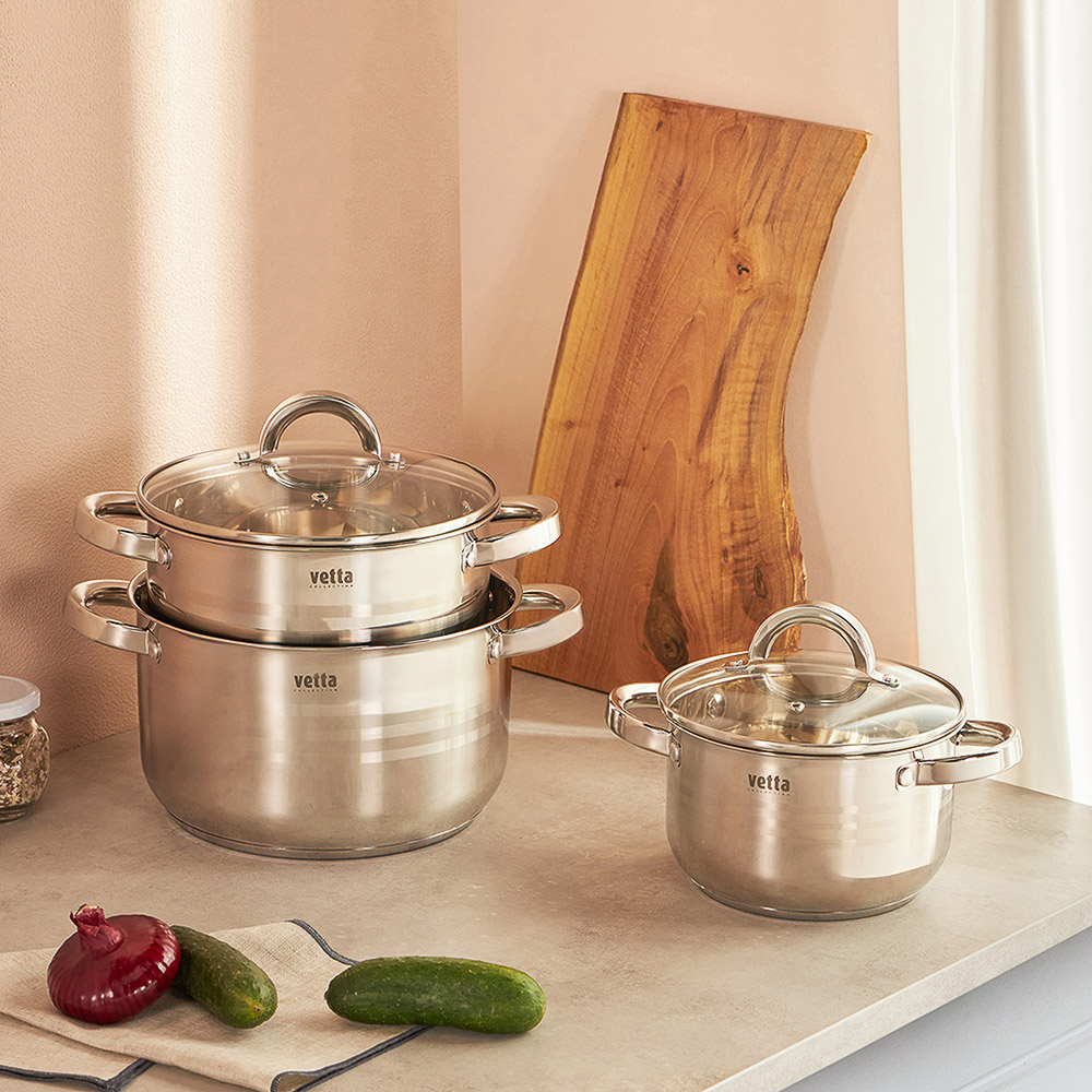 VETTA Фултон Кастрюля 22х12,5см, 4,0л, со стекл. крышкой, индукция - #13
