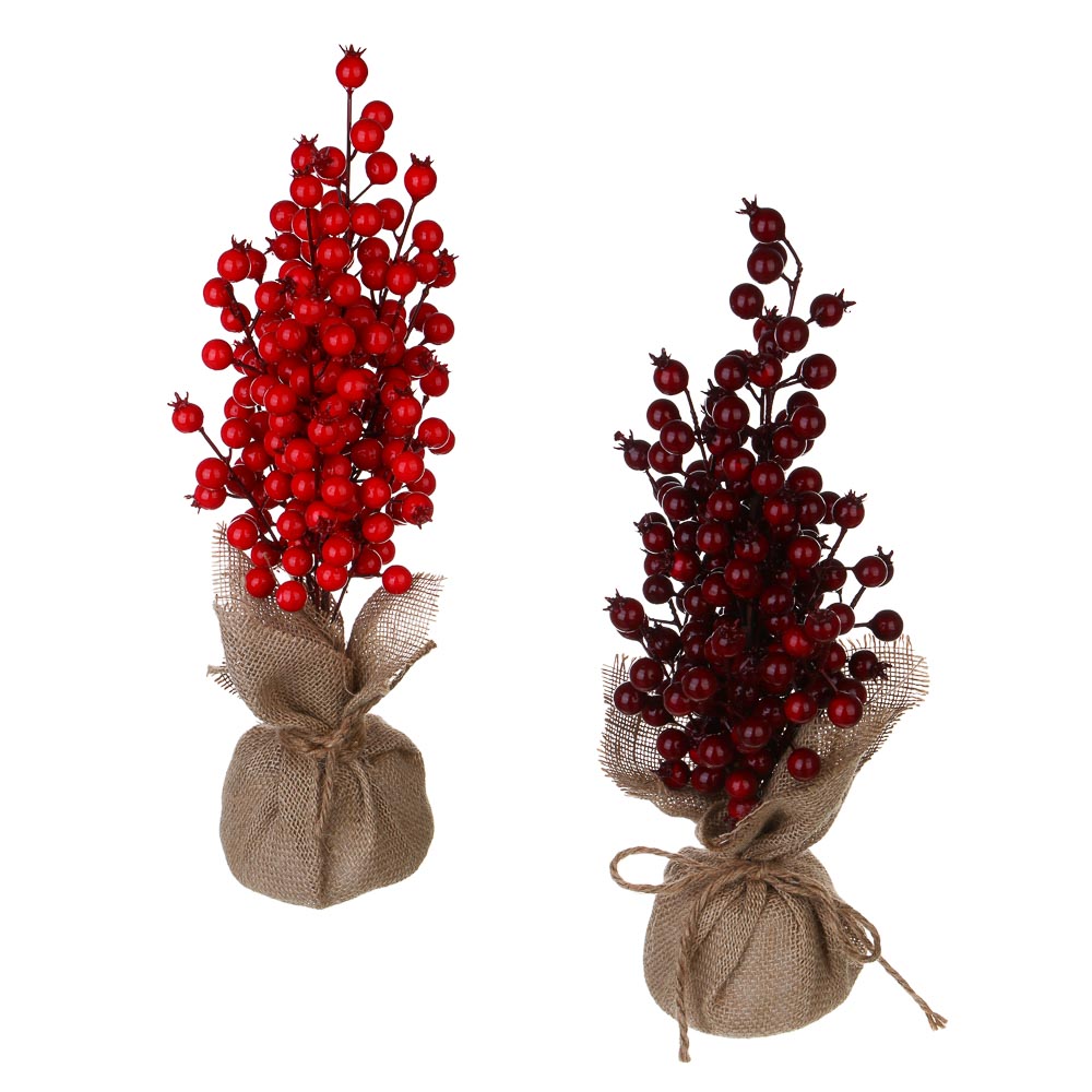 СНОУ БУМ Новогодний декор 40 см, пенопласт, мешковина, металл, 2 дизайна - #1