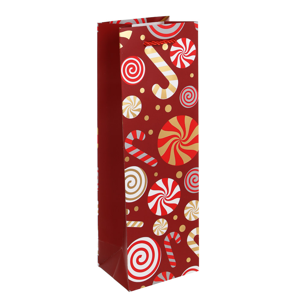 Пакет подарочный тм СНОУ БУМ 11,5x9x35см, бумага, 4 дизайна - #2