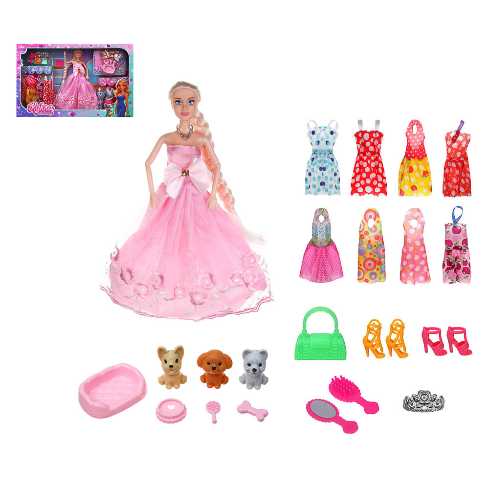 ИГРОЛЕНД Кукла с гардеробом и акс., PP, PVC, полиэстер, 52х8х32,5 см - #1