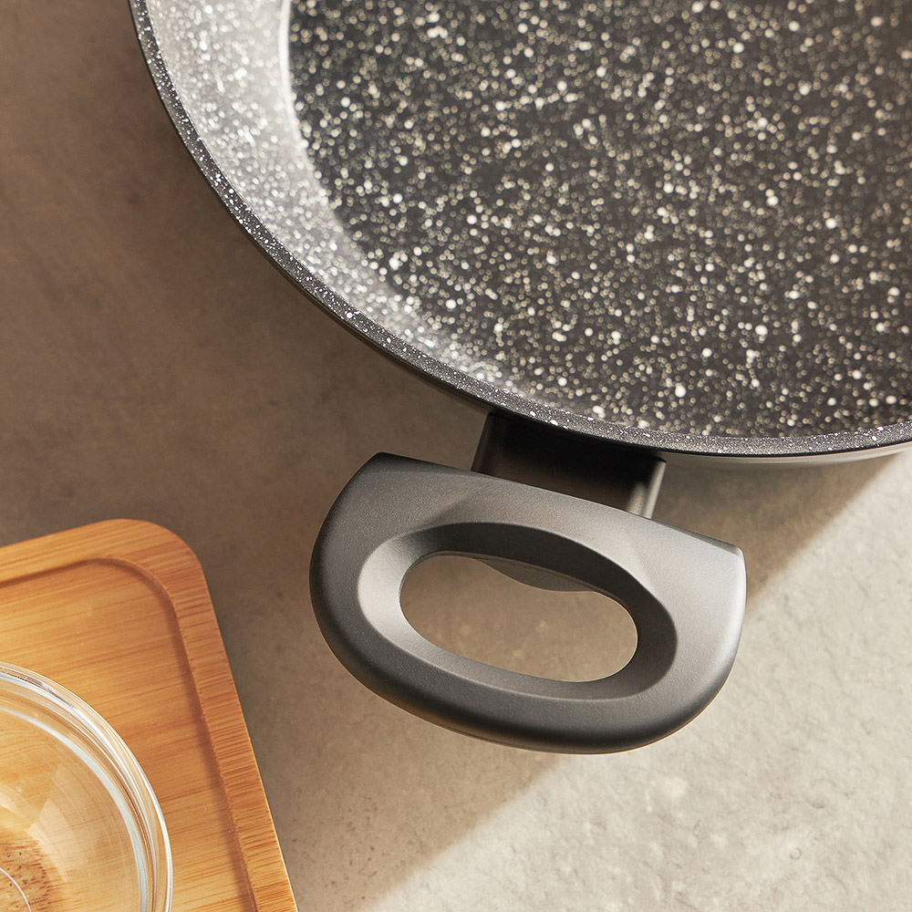 SATOSHI Стоун Набор 4пр. Сковорода, сотейник, кастрюля d24см, крышка, антипригарное покрытие Мрамор - #14