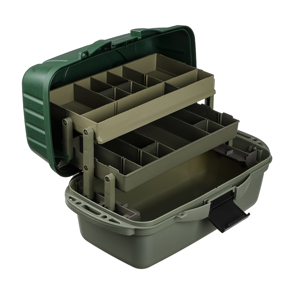 AZOR FISHING Ящик рыболова двухполочный, 40x19,5x21см, пластик, зеленый (MB-PL-07_1 ) - #5