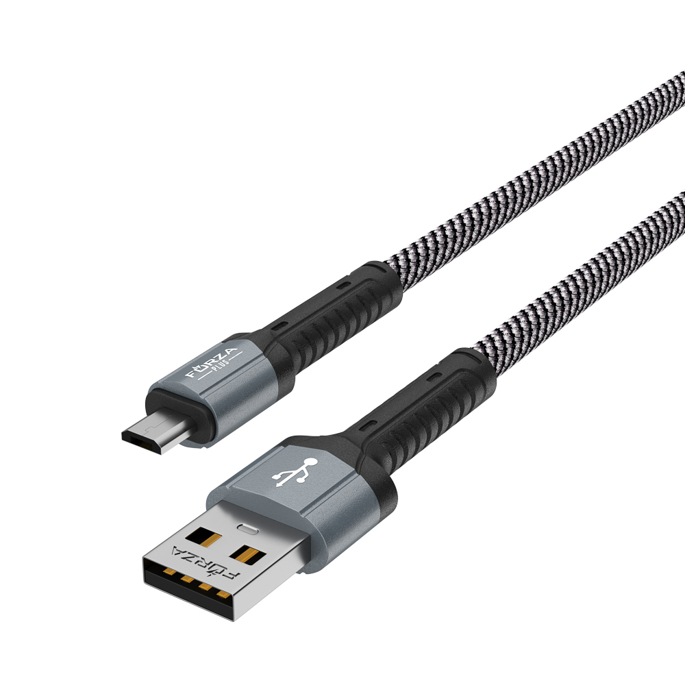 FORZA Кабель для зарядки Вернисаж microUSB, 1м, Быстрая зарядка 2.4А, 12W, тканевый , 3 цвета - #7