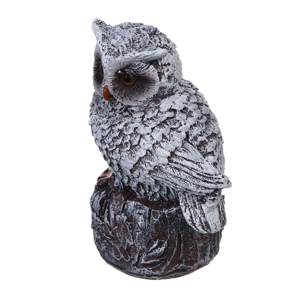 СНОУ БУМ Фигурка "Сова на пне" 6-6,5х4,5х8,7см, полистоун, 2 дизайна - #4