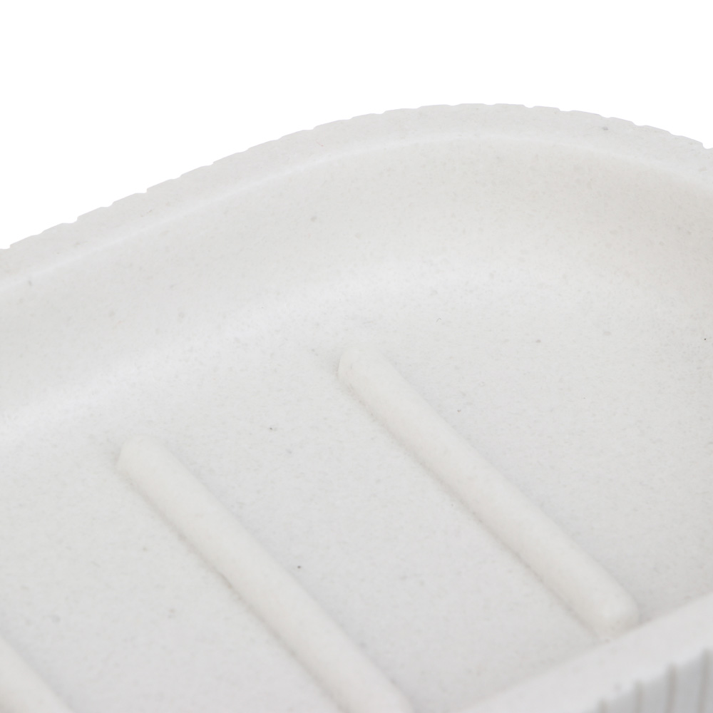 Мыльница тм VETTA Дакота, смола (полирезин), белый, 14x8,7x2,5см - #3