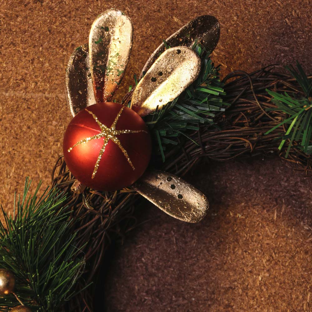 Венок Рождественский Сноубум из ротанга с еловым декором, 20 см - #6