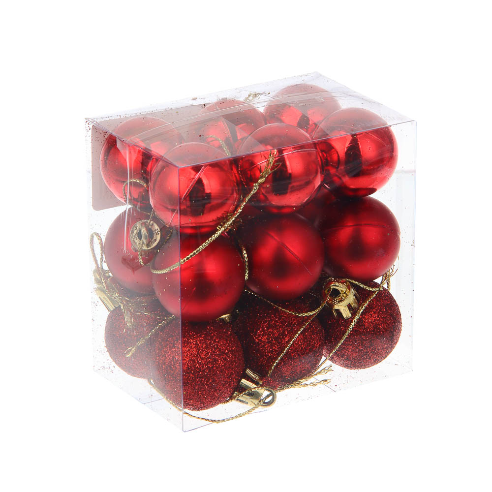 СНОУ БУМ Набор шаров 3 см, 18 шт, красный, 26-97 - #3