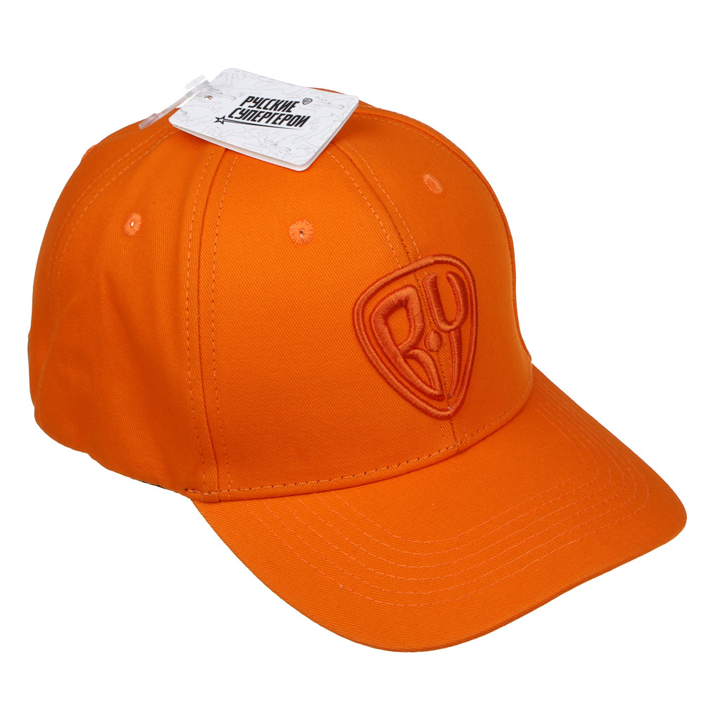 BY Русские Супергерои Кепка взрослая с вышивкой 3Д р.58, 70% хлопок, 30% полиэстер, цвет оранжевый - #4