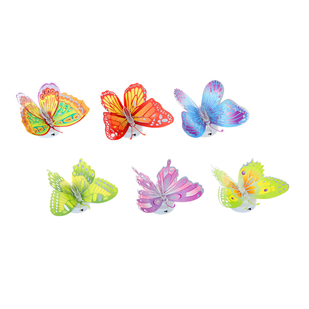 INBLOOM Фонарь в форме фигурки Бабочки оптоволоконной, 1LED, ПВХ, LR44x3 - #2