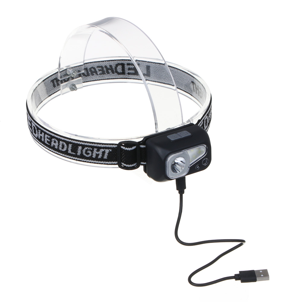 ЕРМАК Фонарь налобный, сенсорный, XPE LED + 3 SMD, 6 режимов, 500мАч, зарядка Type C, 57х29х38 мм - #5