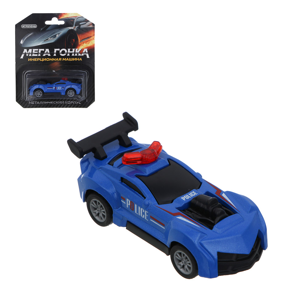 ИГРОЛЕНД Машинка "Мегагонка", инерция, металл, 10,9х13х3 см, 18 дизайнов - #1