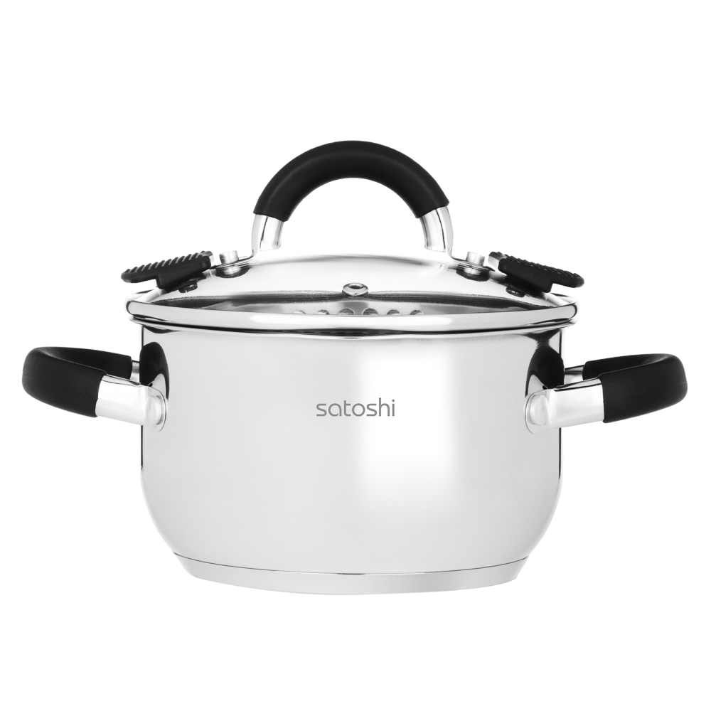 SATOSHI Арбон Кастрюля 16х9,5см, 1,8л, со стекл. крышкой, индукция - #1