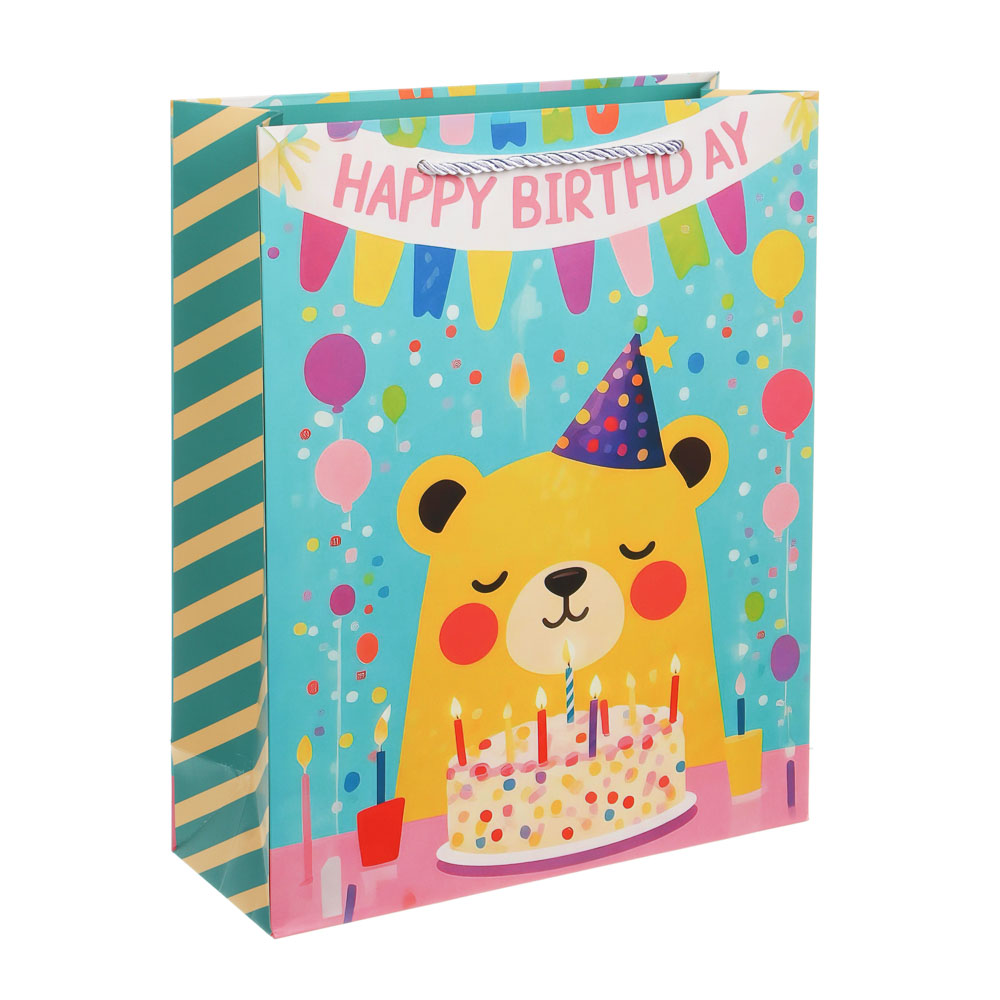 Пакет подарочный бумажный тм LADECOR L 32x26x10 см, детский, 4 дизайна - #2