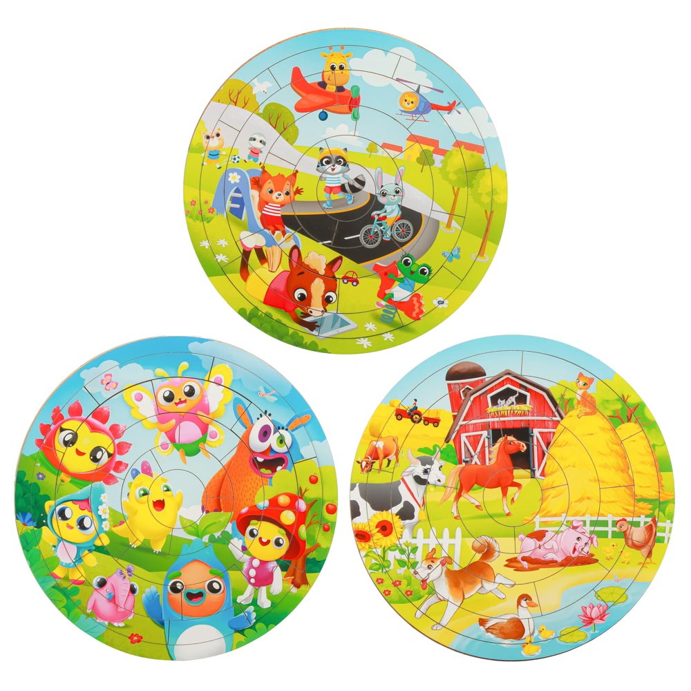 BY Развивающая игра "Пазл-головоломка", дерево, 20х20см, 3 дизайна - #1