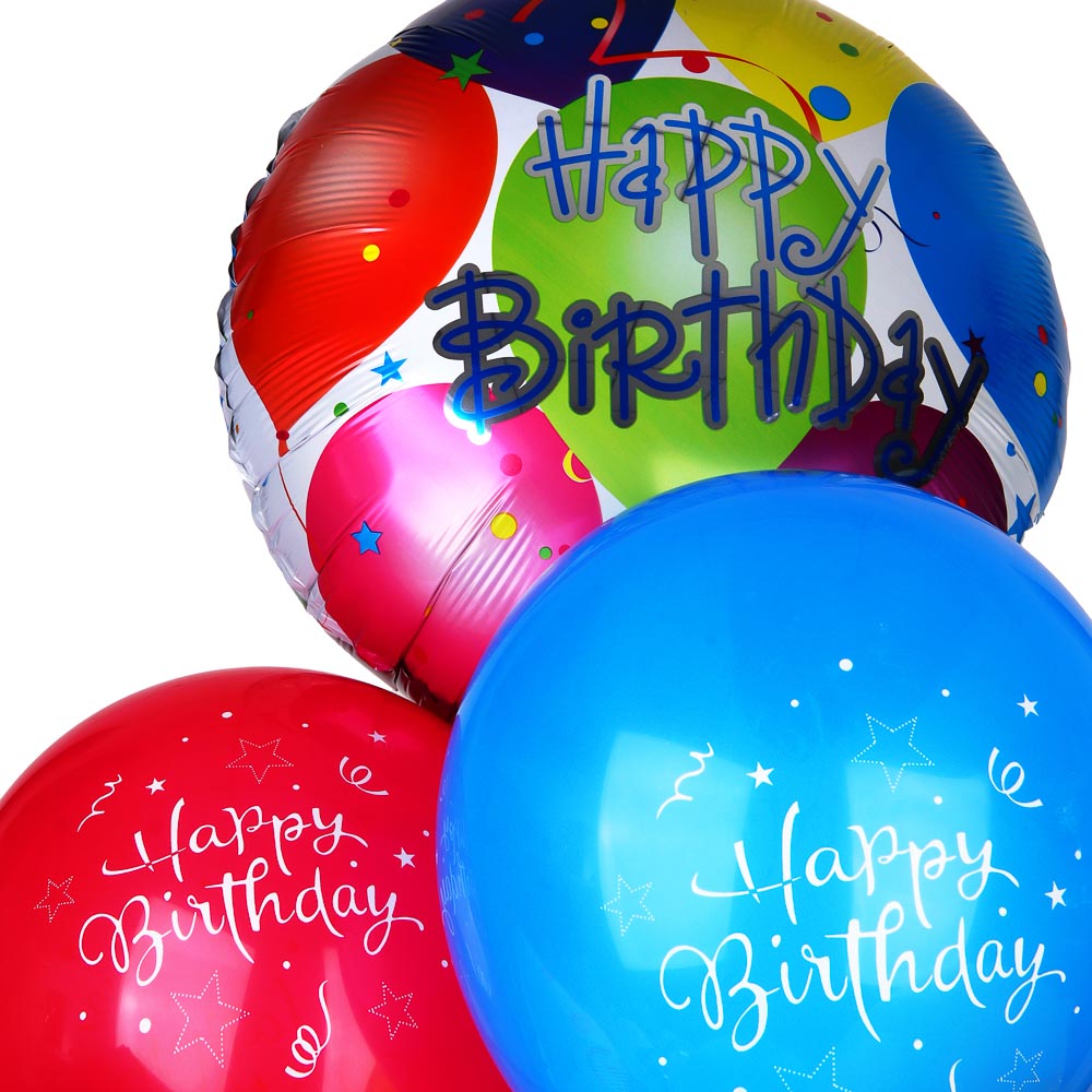 FNtastic Набор воздушных шаров 6шт с подставкой,фольга,пластик,картон, "Happy Birthday",разноцветные - #2