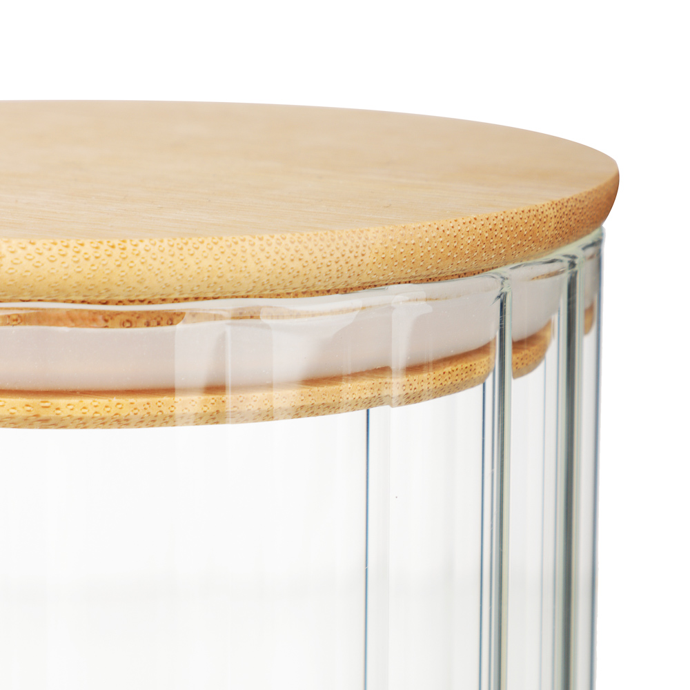 VETTA ЭКО Грани Банка для хранения 700мл, 11х10см, стекло, бамбук - #3