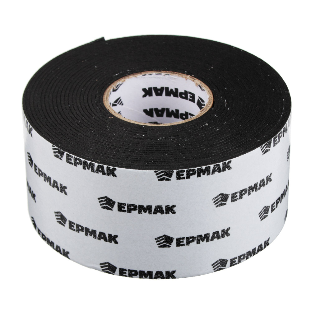 ЕРМАК Лента клеящая монтажная 2-х сторонняя, для АВТО, 50мм x 5м черная - #1