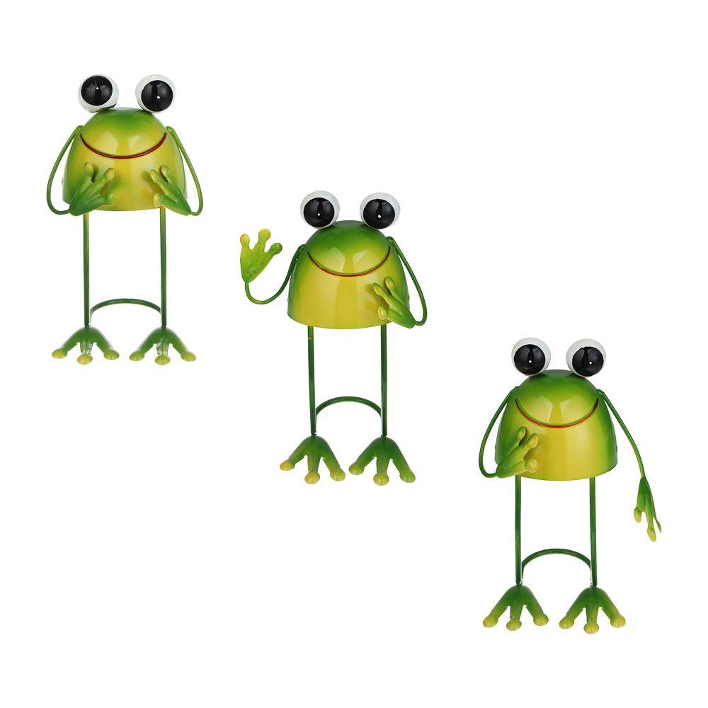 Фигурка садовая "Лягушка" тм INBLOOM, 10х10х19см, металл - #1