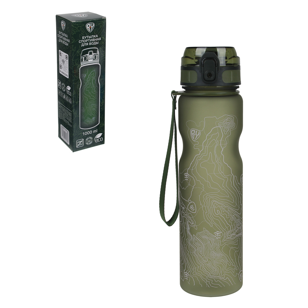 BY Бутылка спортивная для воды с поильником 29x7,5см, 1000мл, PC, 4 дизайна - #10
