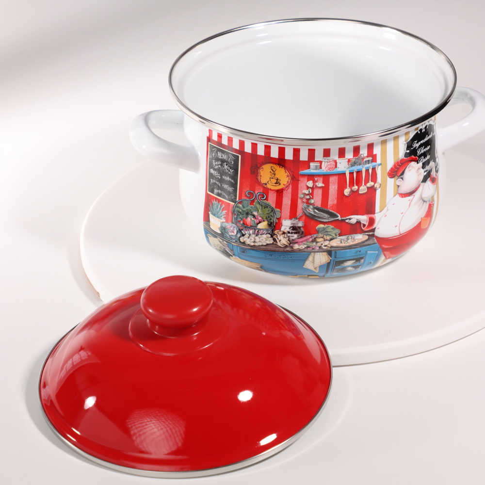 VETTA Повар Кастрюля эмалированная, 18см, 2,0л, индукция - #8