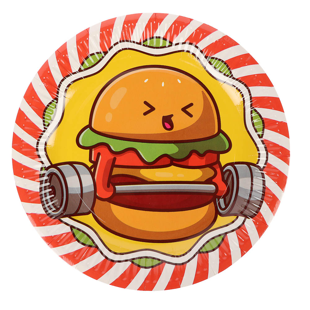 Набор бумажных тарелок Ожившая еда, 6 шт d=230 мм - #2