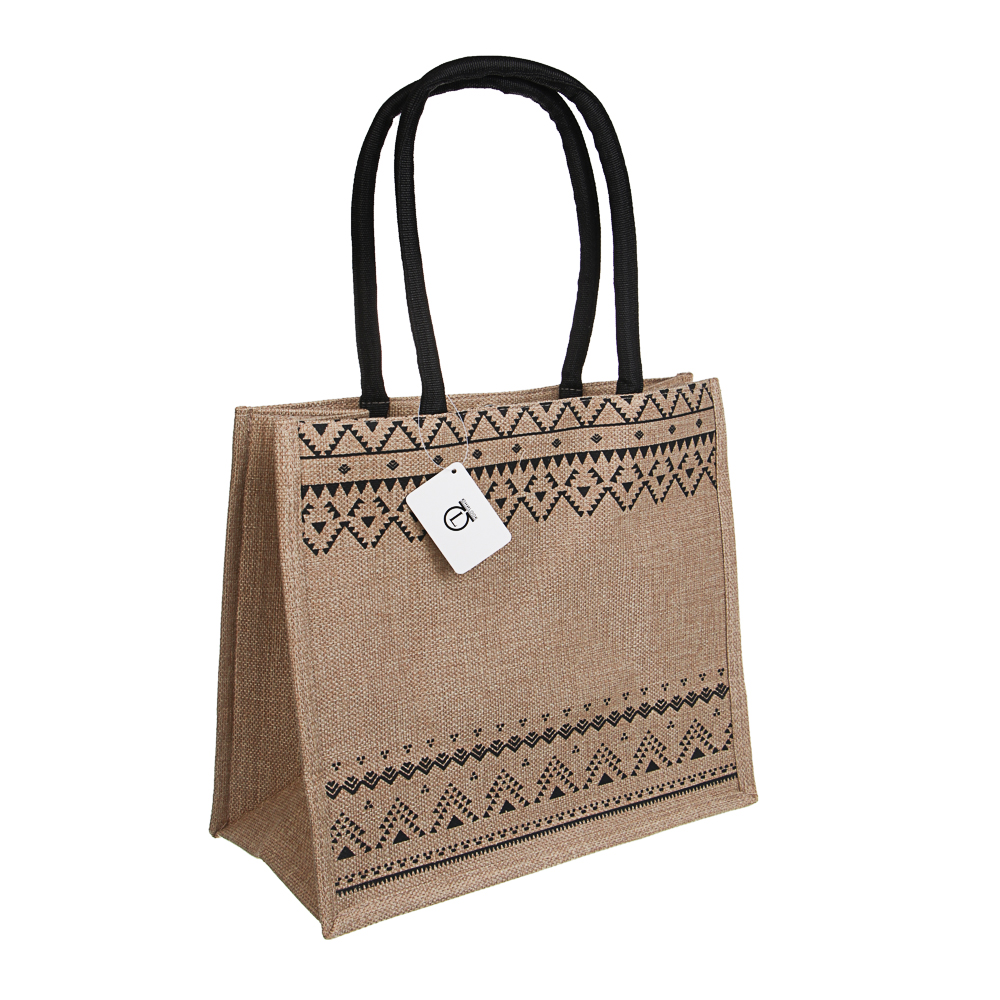 Сумка пляжная на плечо с длинными ручками, на кнопке, тм ЮL, 34x30x17 см, хлопок, лен, 3 вида - #8