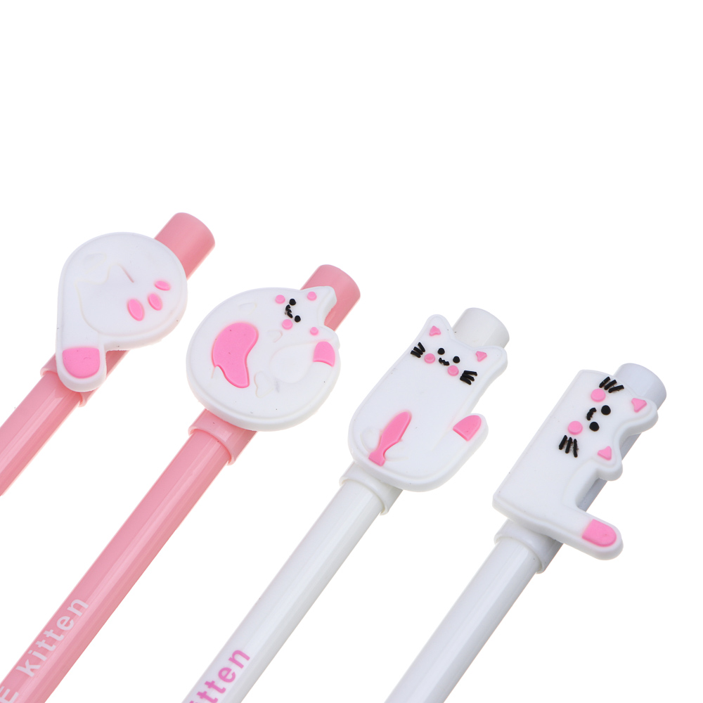 Ручка гелевая "пиши-стирай" синяя, фигурка в форме котика, 4 дизайна - #6