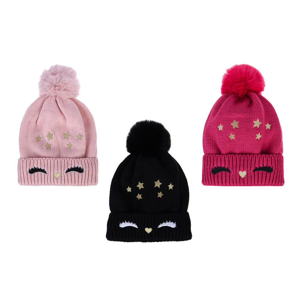 GALANTE Шапка бини детская на подкладе с вышивкой, р-р 52-54 , 3 цвета, СЗШ24-25 - #1