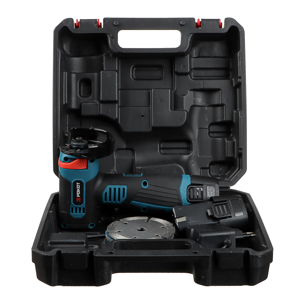 РОКОТ Аккумуляторная мини УШМ 12в, 2акб, пластиковый кейс, зарядное устройство, 7 дисков в компл. - #14