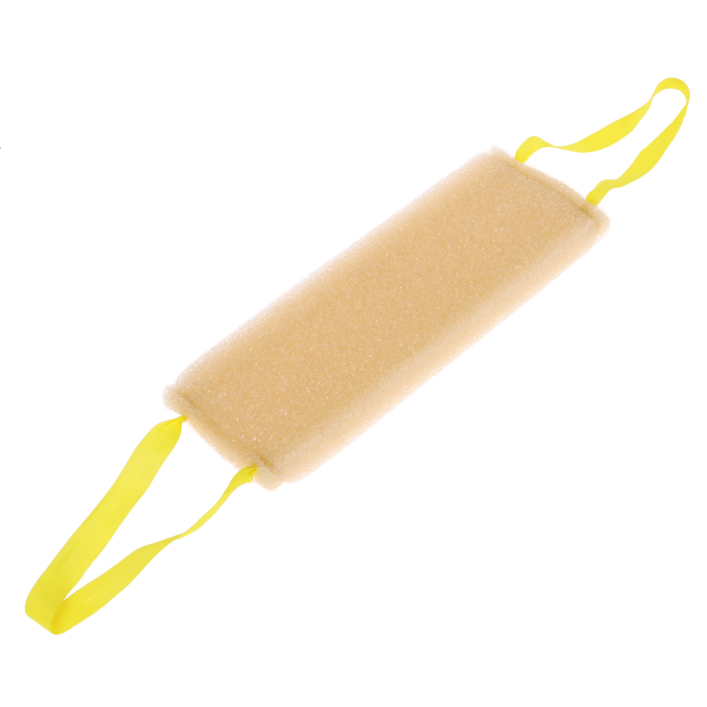 Мочалка Шахтерская, с прошитыми ручками 37x12x3см, поролон крупнопористый (массажный), цвет бежевый - #1