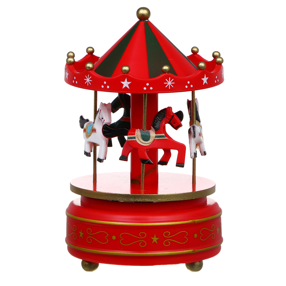 СНОУ БУМ Карусель музыкальная 10x10x17,5 см, дерево, пластик - #1