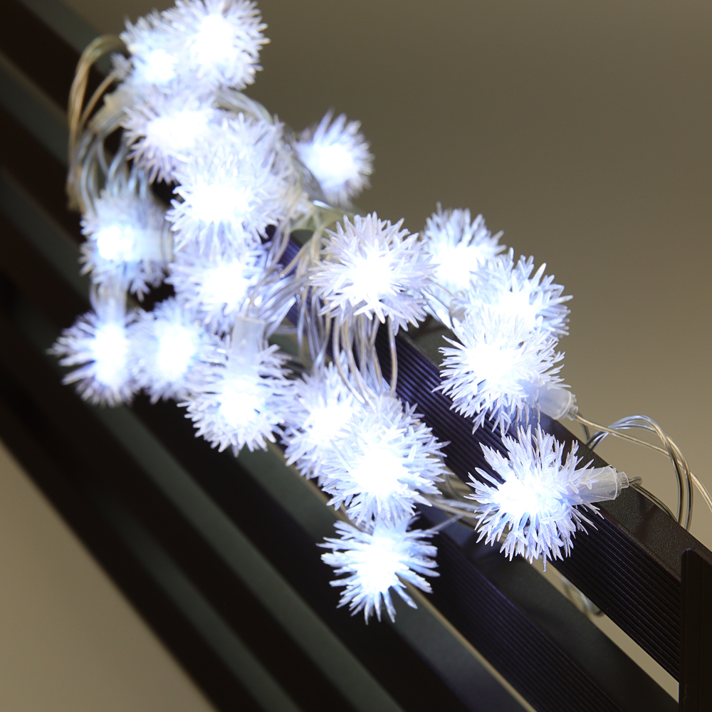 СНОУ БУМ Гирлянда эл. вьюн 4м, 20LED, белый, пост. свечение, ПВХ прозрачный, 220В - #9