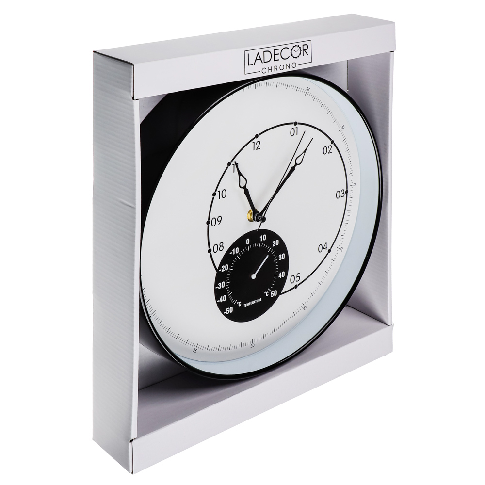 LADECOR CHRONO Часы настенные с термометром, пластик, стекло, d30,5х4,5см, 2 дизайна, ЧН-29 - #6