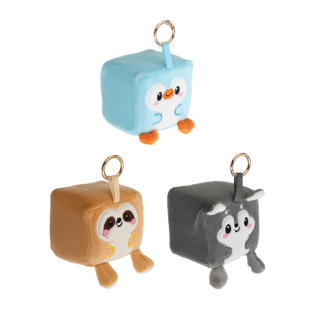 Брелок-подвеска мягкий "Зверокубик" 7 см, PU, полиэстер, металл, тм ИГРОЛЕНД, 1811-36 - #1