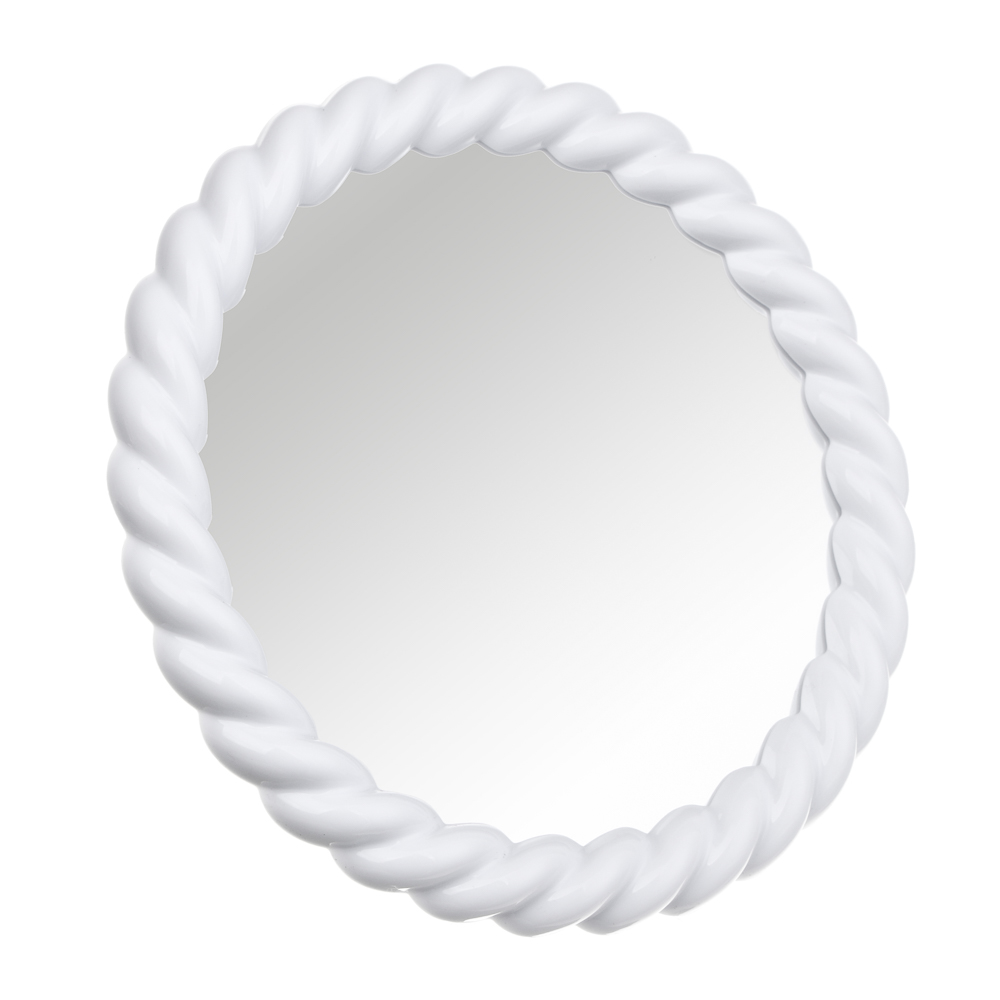 ЮНИLOOK Зеркало настольное круглое в витой рамке, пластик, стекло, диаметр 18,5см, 2 цвета - #2