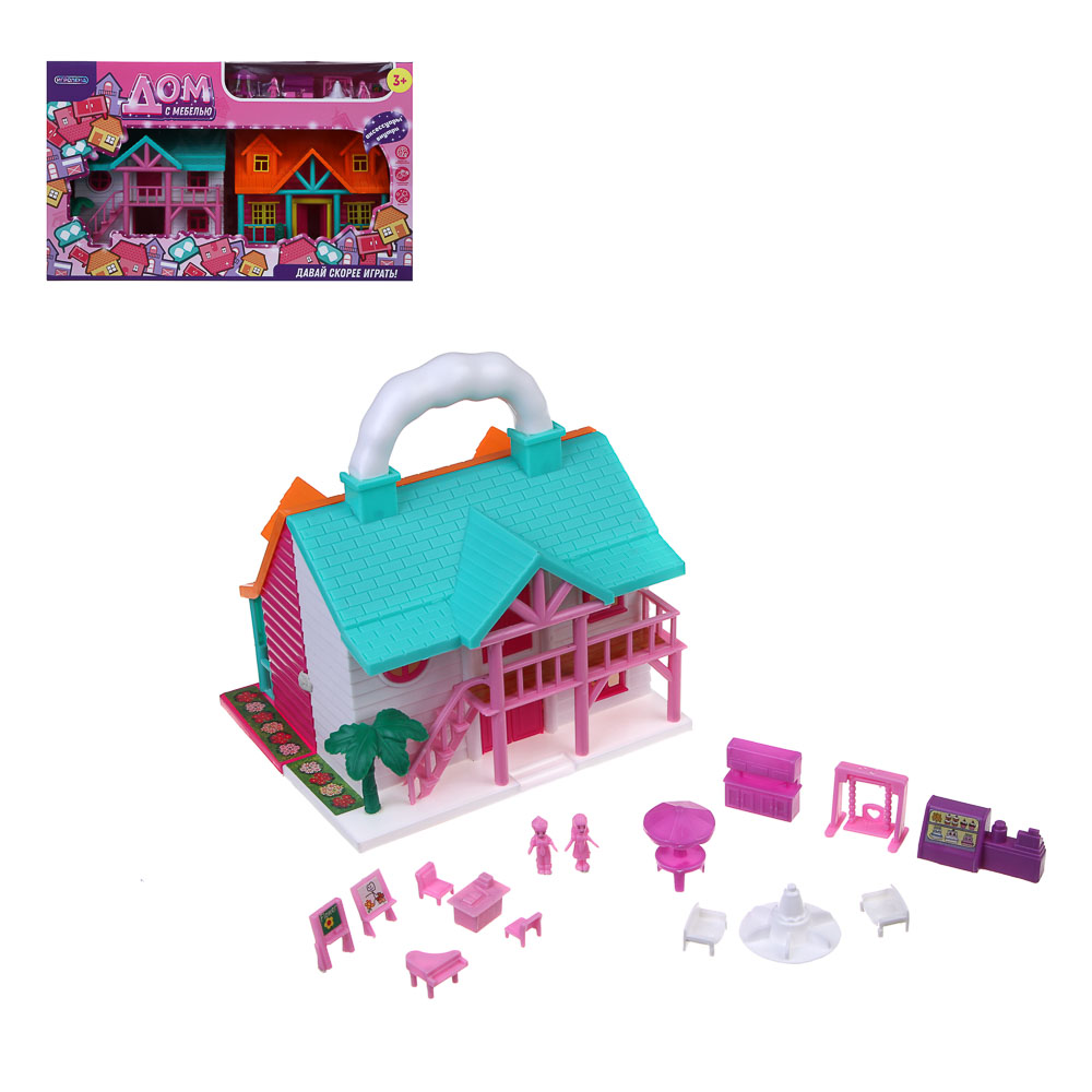 ИГРОЛЕНД Дом с мебелью и акс., ABS, 34,8х8,5х21 см - #1