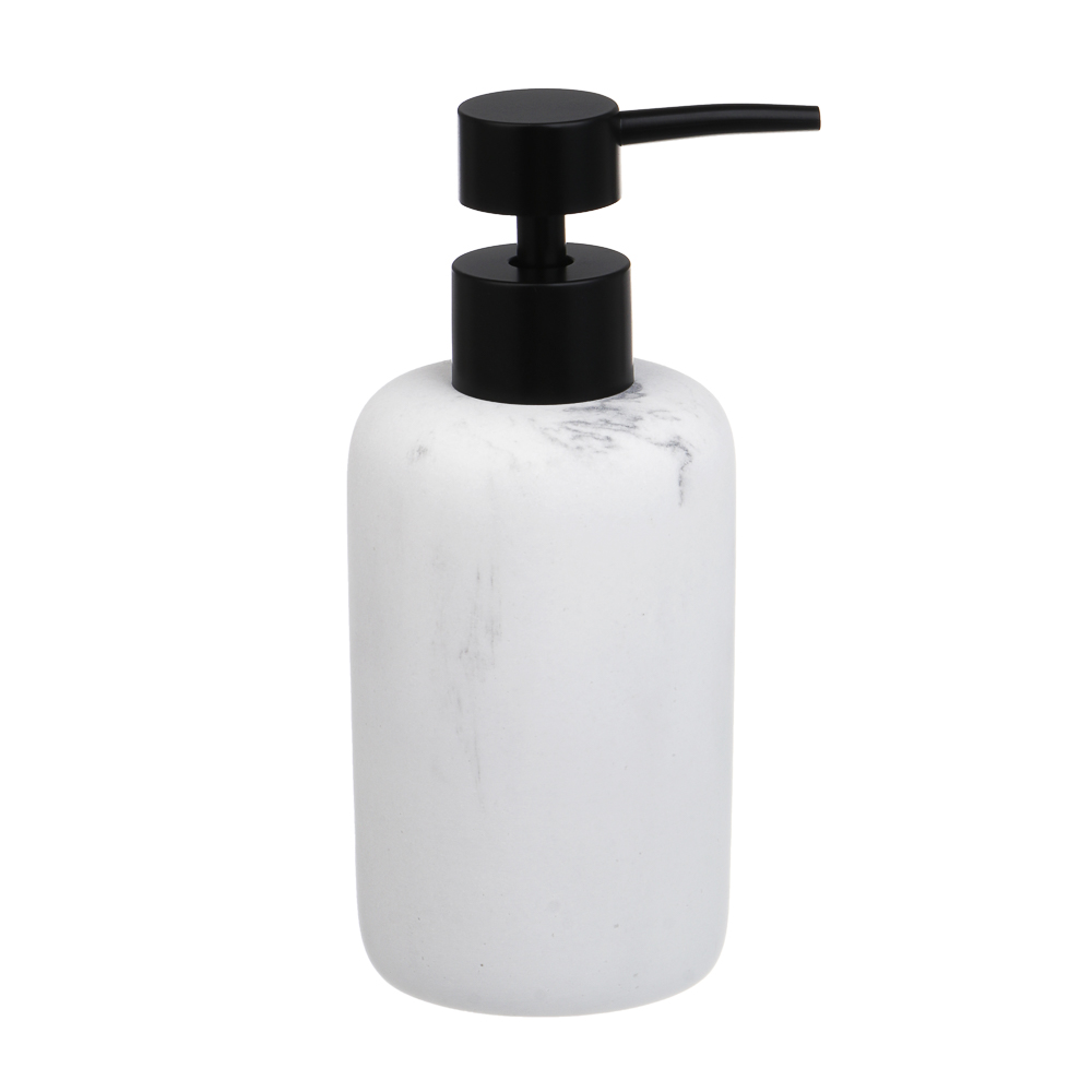 Диспенсер для жидкого мыла тм VETTA Мрамор, 300мл, смола (полирезин), бело-серый, 7,4x7,4x16,5см - #3