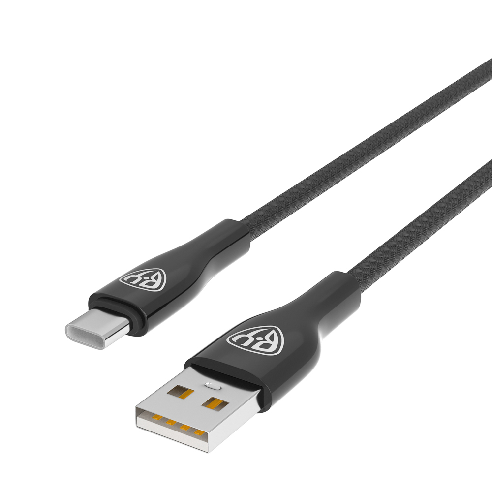 Кабель для зарядки USB(A)-Type C BY Smart, 1м, 3A, QC 3.0, тканевая оплетка, черный - #4