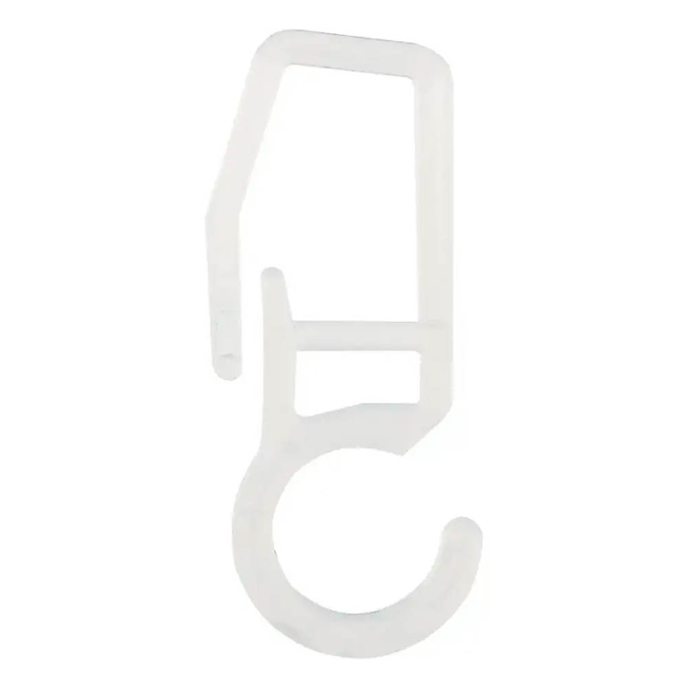 Крючки на кольца для штор с замком, 25 шт, 3.5x1.4x0.9см/шт, европодвес с хедером, пластик, прозрач. - #1