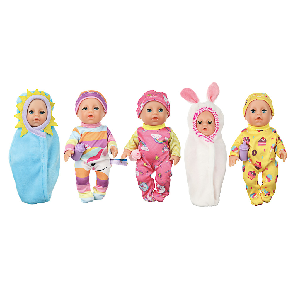 ИГРОЛЕНД Пупс с бутылочкой, h17см, АБС, полиэстер, 29,5х12х5см, 6 дизайнов - #3