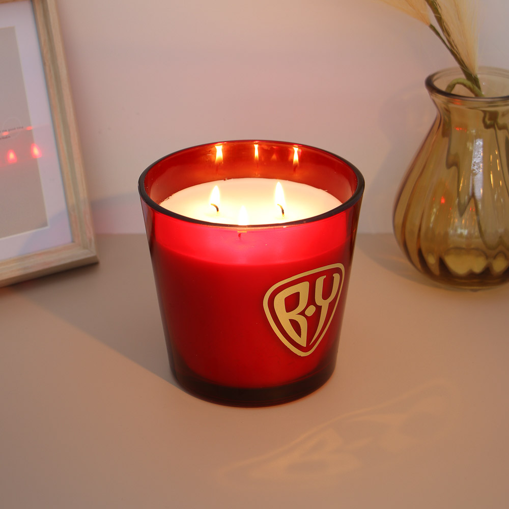 BY Свеча ароматическая, в стеклянном подсвечнике, 13,5x13,5x12,6 см, 710 гр, Spiced Pomegranate - #9